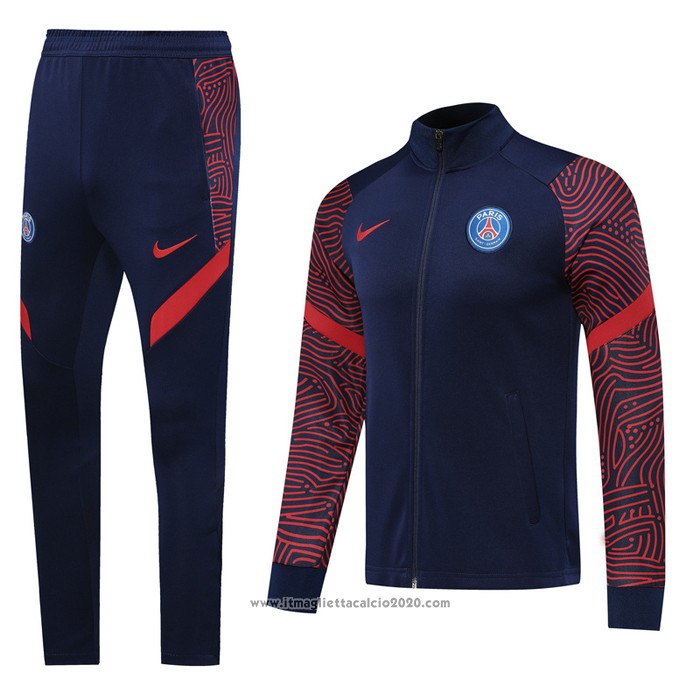 Tuta da Track Giacca Paris Saint-Germain 2020 2021 Blu e Rosso
